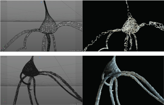 Process images of cinema 4D modelling
