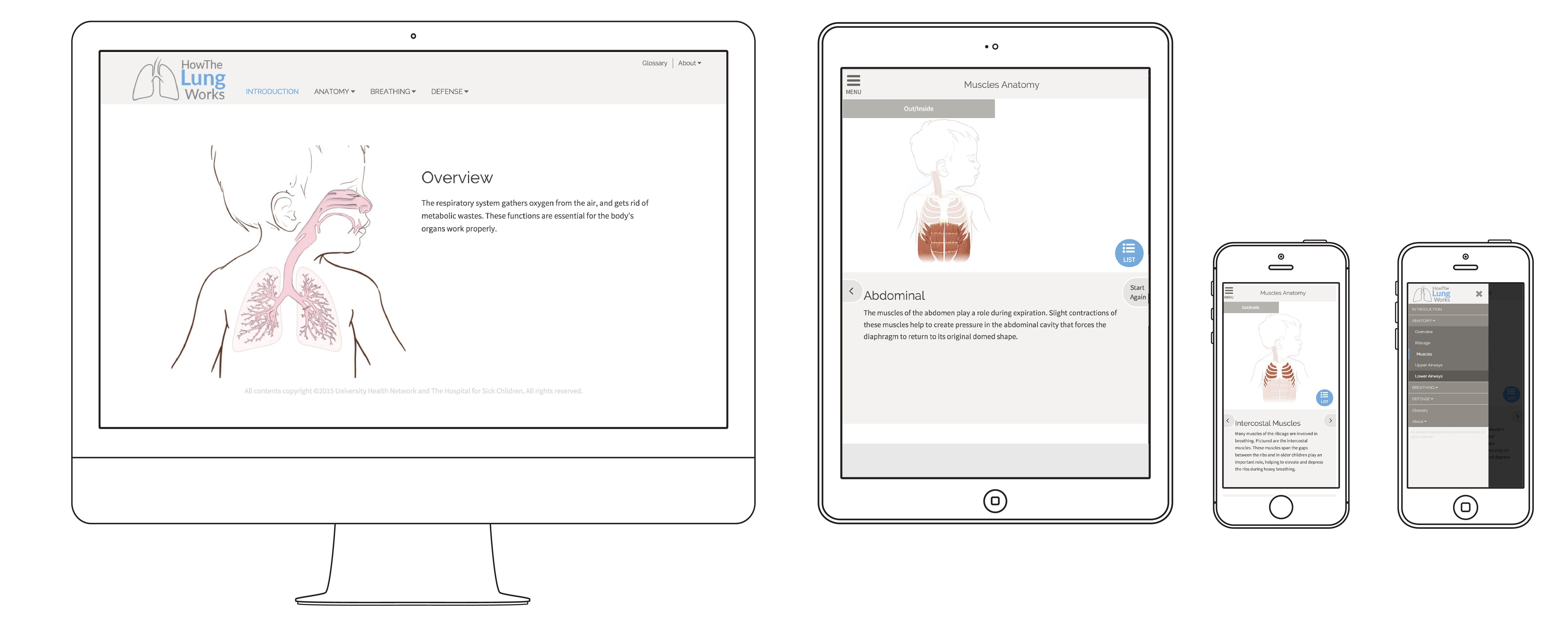 Responsive Design image of the website visible in desktop, tablet and mobile versions